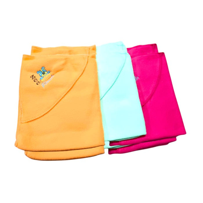 Soft Single-Ply Newborn Wraps | 3 Pc Lightweight Baby Blanket Set (All-Season Essentials) | Baby Blanket for Daily Use