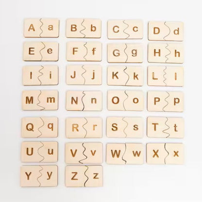 Wooden Alphabet Puzzle – Uppercase & Lowercase Montessori Toy