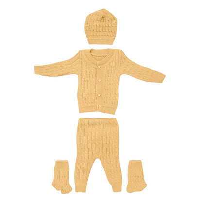 Baby Woolen Winter Set (4-Piece) – Sweater, Pants, Gloves & Cap