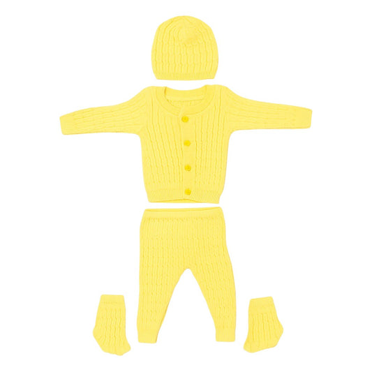 Baby Woolen Winter Set (4-Piece) – Sweater, Pants, Gloves & Cap