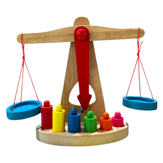 Wooden Balancing Scale Toy | Montessori Learning Weight Balance for Kids.