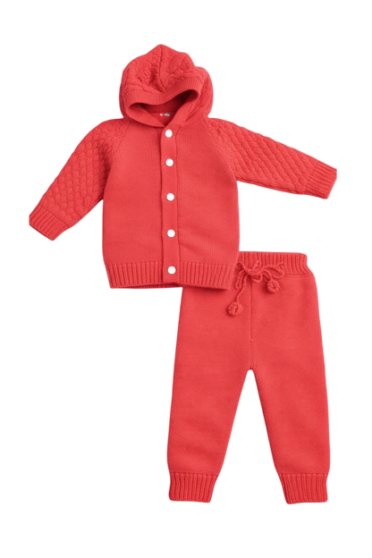 Woolen Sweater Hooded Pair For Newborns & Infants