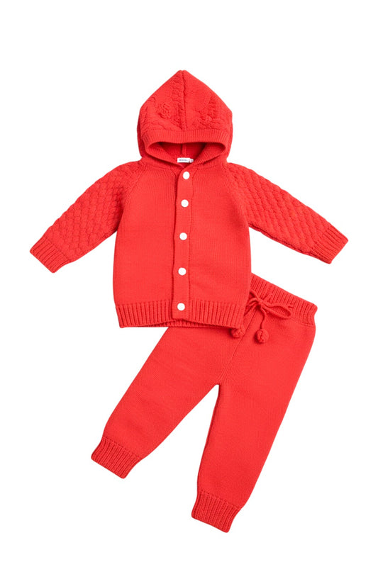 Woolen Sweater Hooded Pair For Newborns & Infants