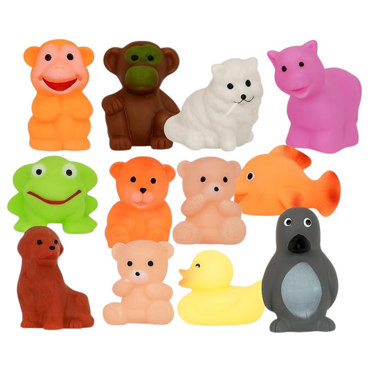 Squeezy Animal Bath Toys Set for Kids – 12 pcs | Soft & Safe Water Play Toys