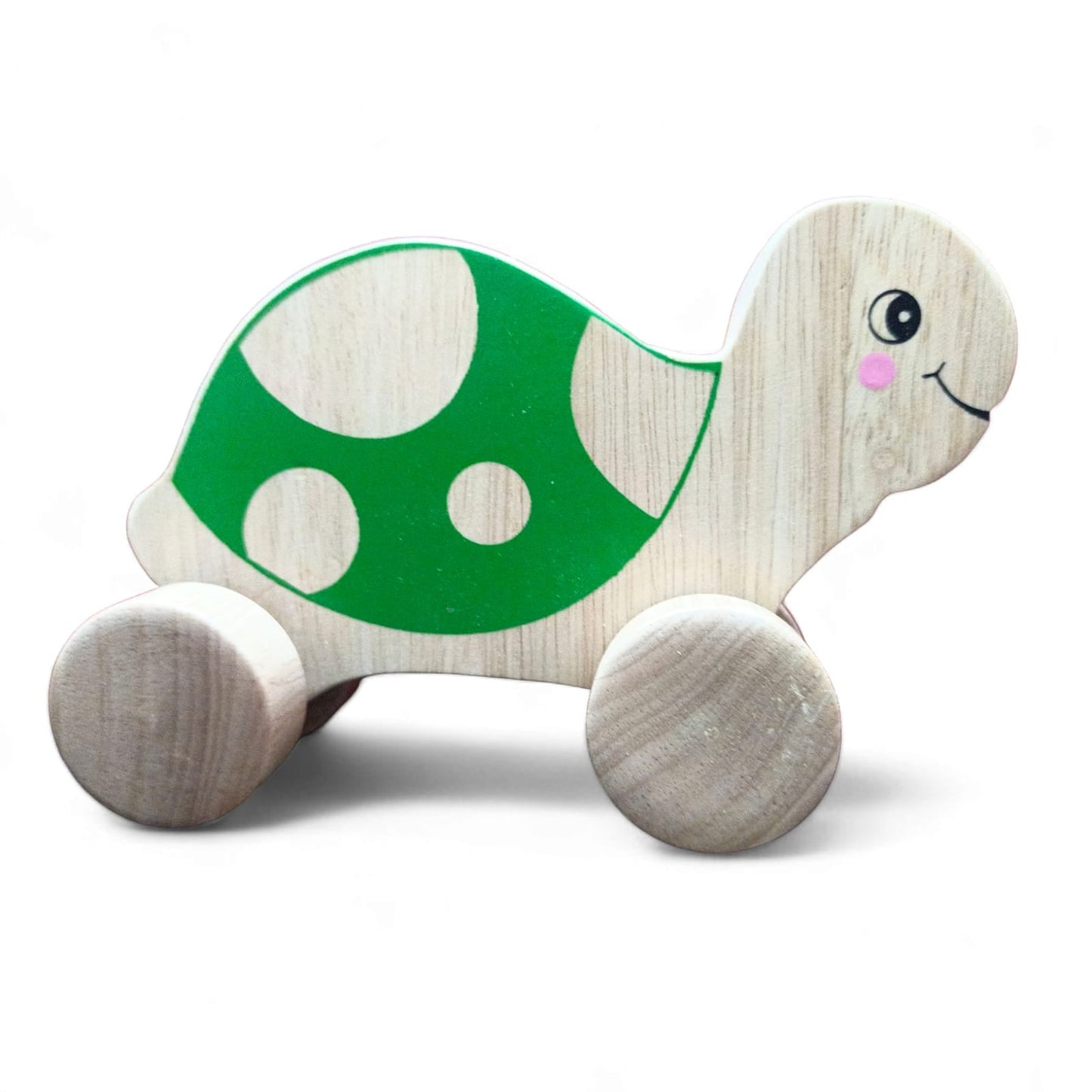 Eco-Friendly Wooden Turtle Push Toy | Montessori Push & Pull Vehicle for Kids